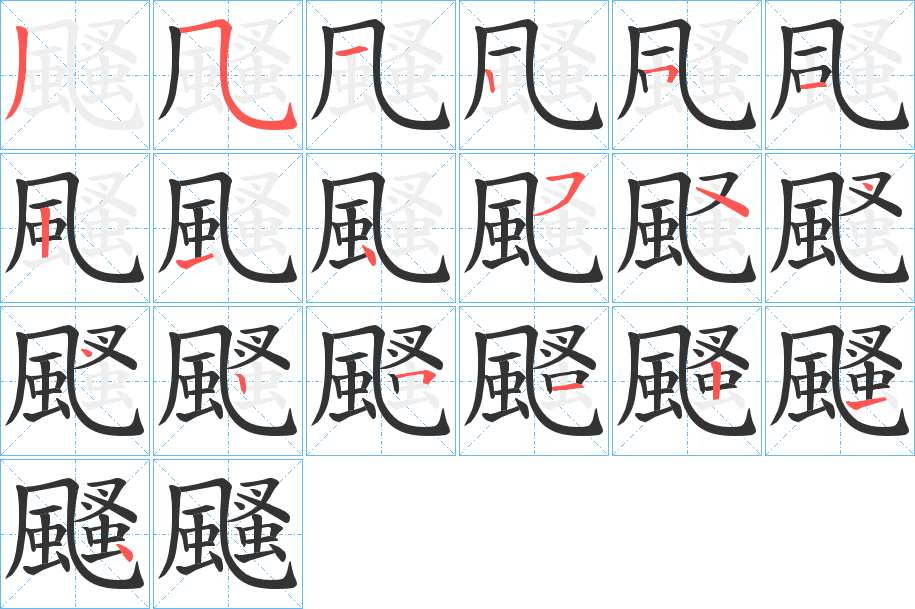 颾的筆順筆畫(huà)