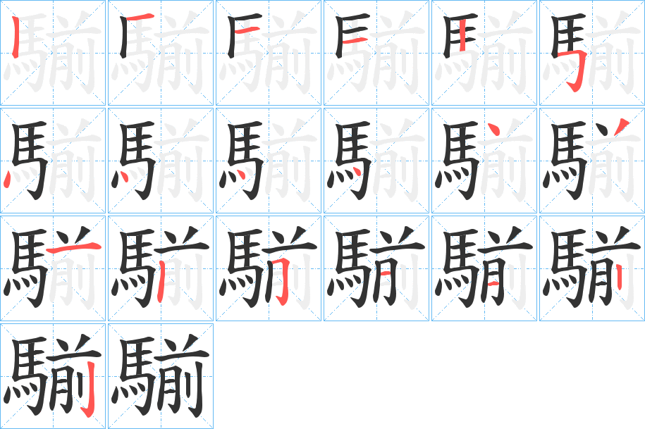 騚的筆順筆畫