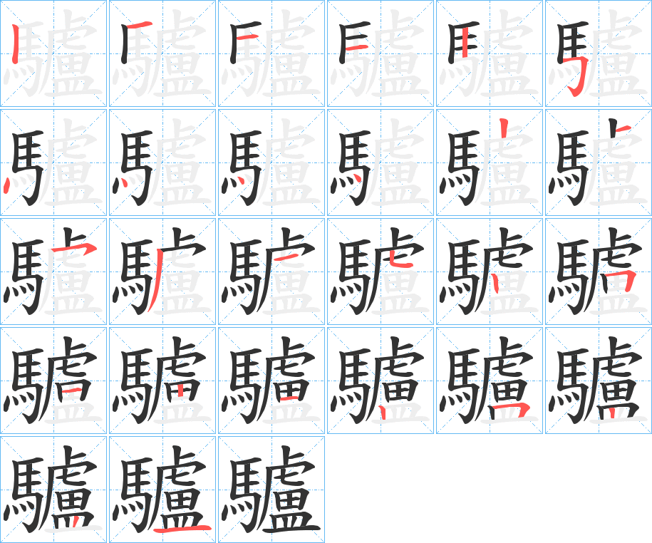 驢的筆順筆畫