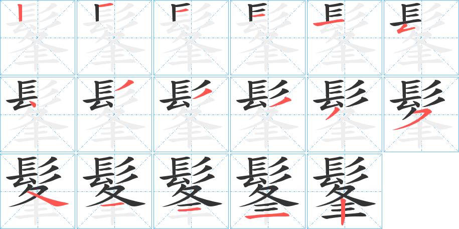 髼的筆順筆畫(huà)